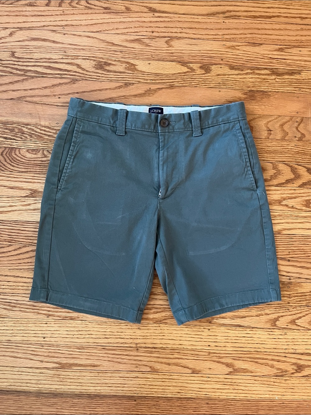 J.Crew Men’s Chino Shorts Size 28 Green 9” Inseam Classic Casual